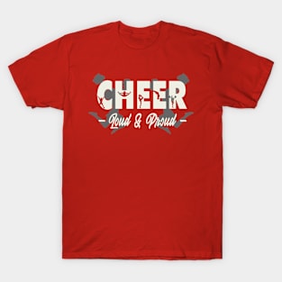 Loud Proud Cheerleader in Cheer Text T-Shirt